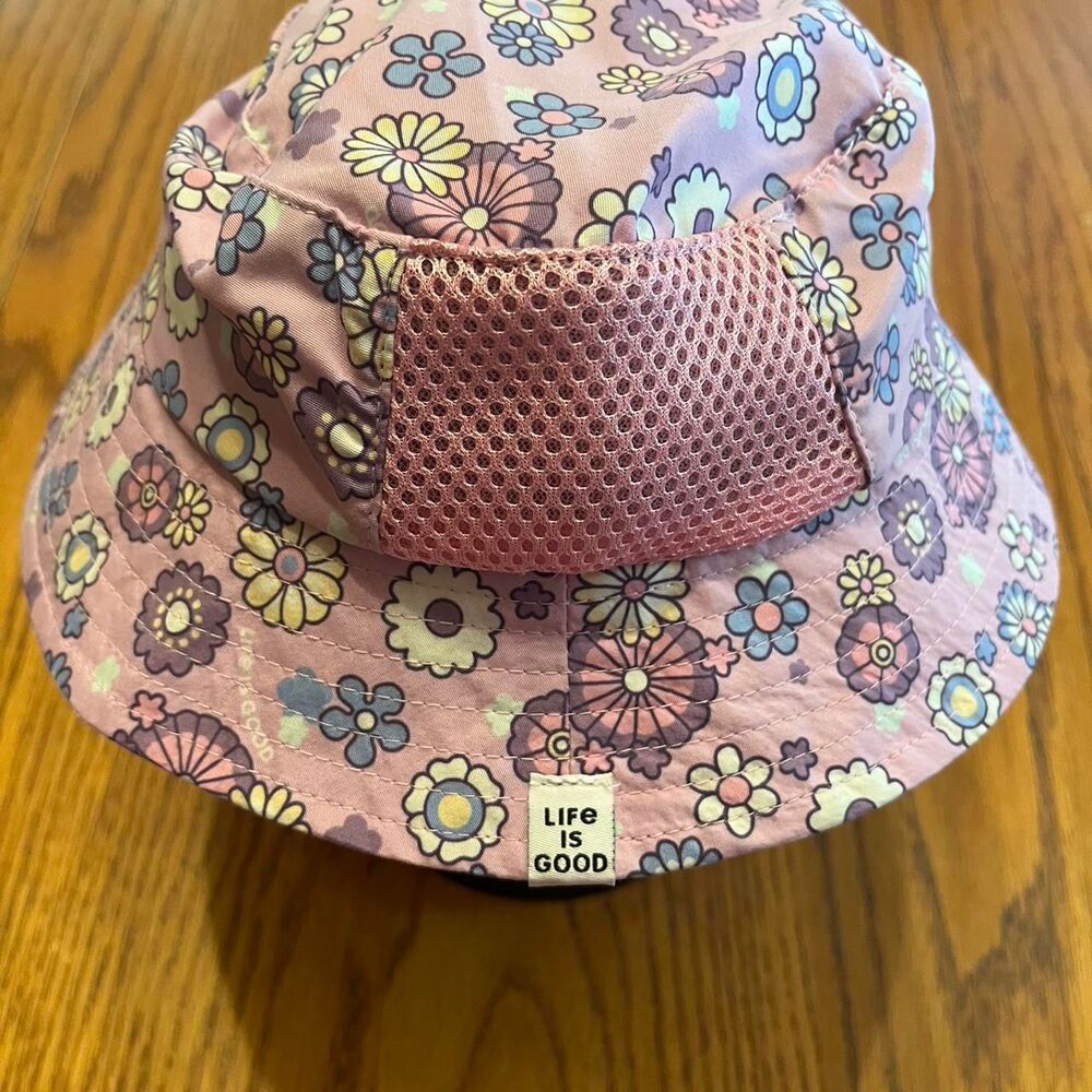 Life-is-good Kid's pink floral bucket hat